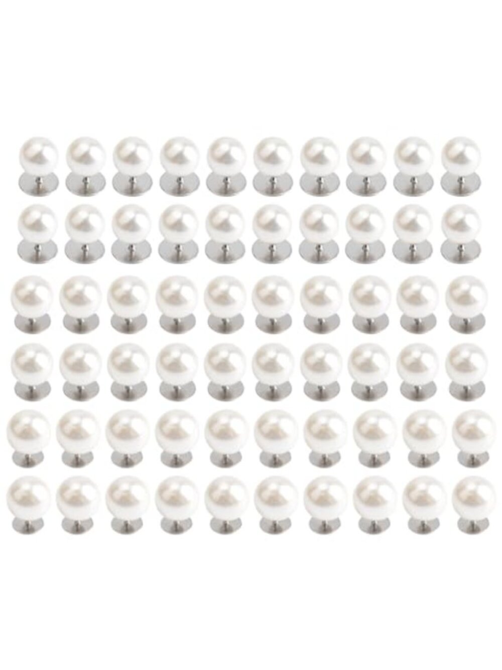 60 Sets Faux Pearl Brooch Buttons No Sew DIY Craft